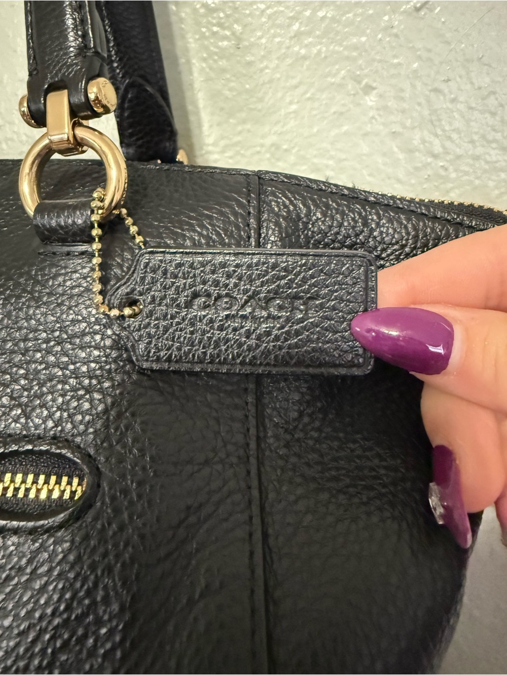 Coach Prairie Tote 91615 Black Pebbled Leather Gold Hardware Shoulder Bag - Picture 2 of 10